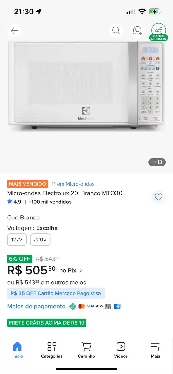 Microondas Electrolux 20l - Foto 4