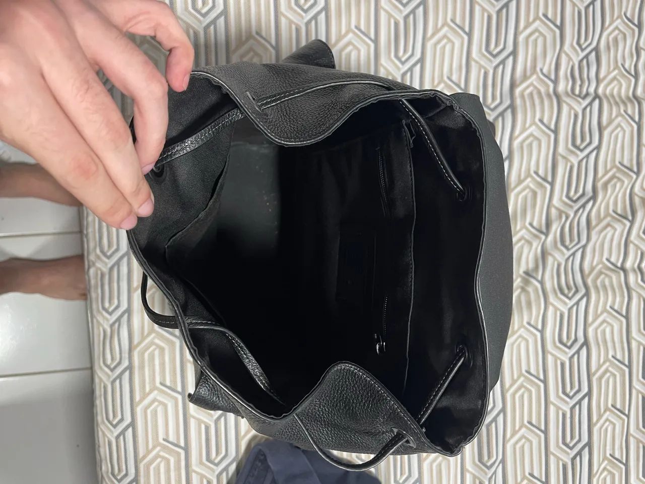 Mochila Coach Original em Couro Legítimo Preta - Foto 3