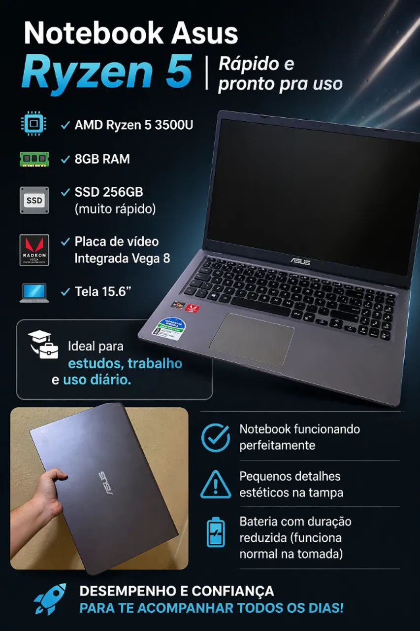NOTEBOOK ASUS M515D - Notebooks - Itabaiana 1496583375 | OLX