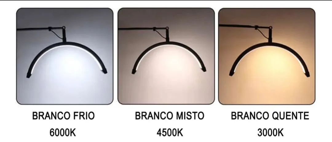 Luminária Meia Lua LED Articulada de Mesa (Completa/Bivolt) - Foto 4
