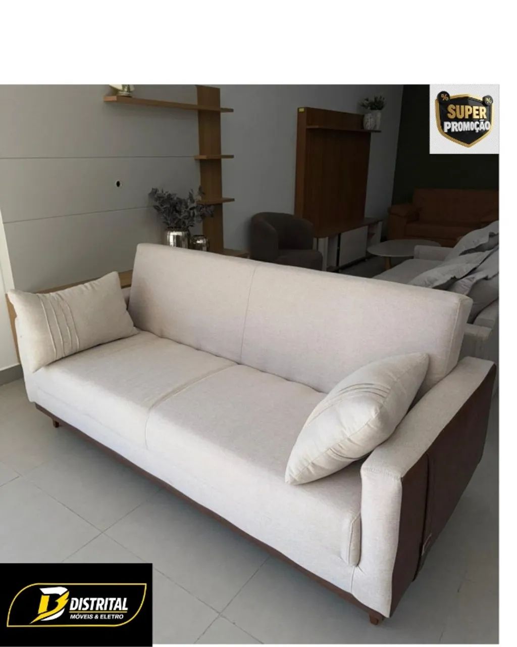 Sofá Cama Esther Matrix 3 Lugares 2,03M Pronta Entrega