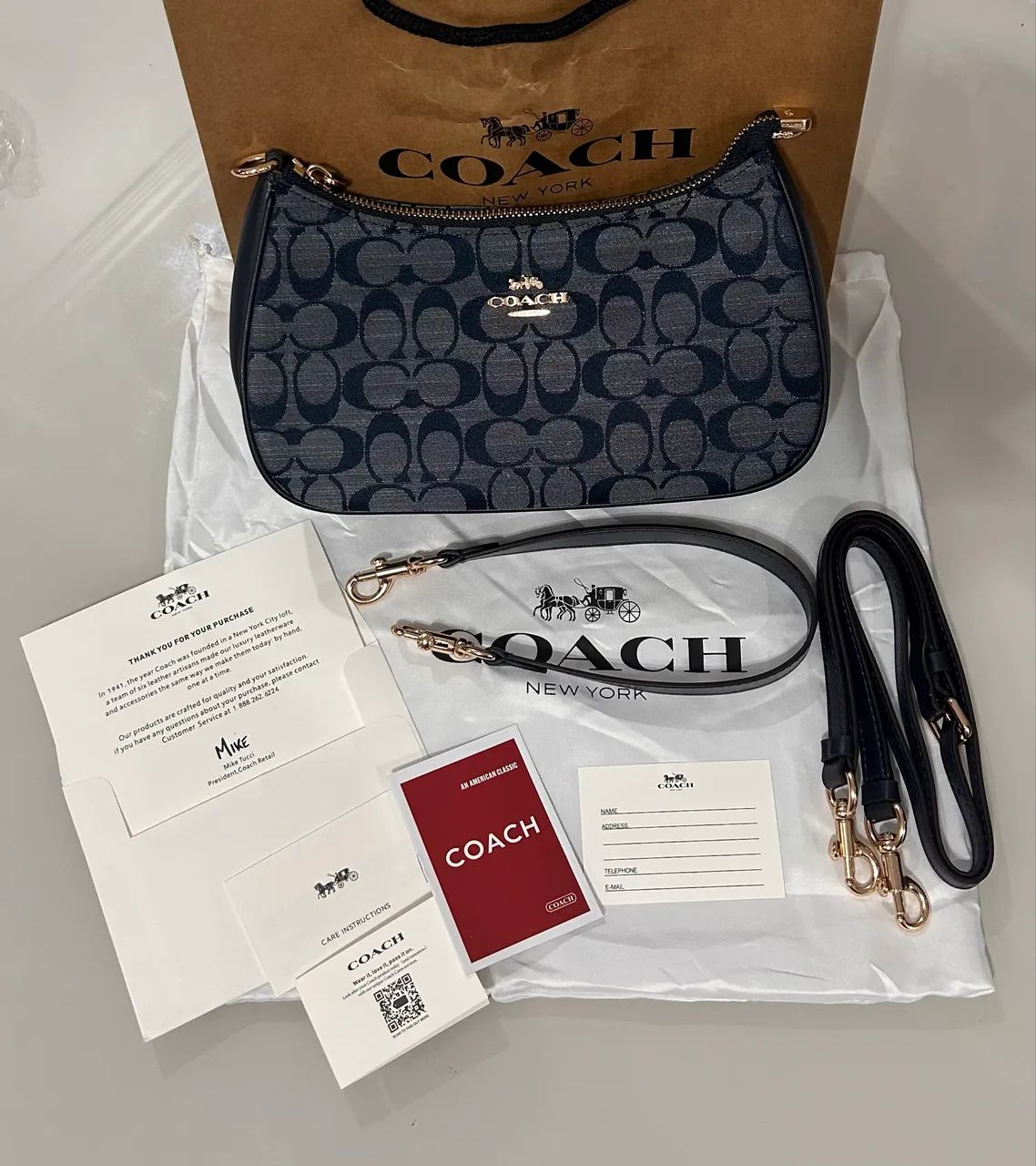 Bolsa Coach teri chambray shoulder 