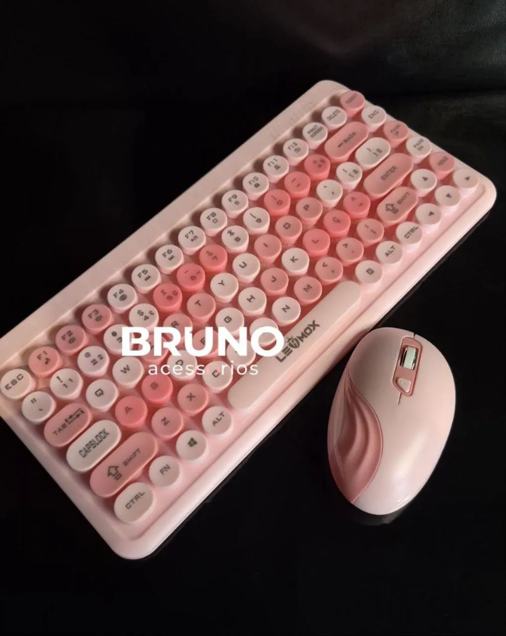 Kit teclado e mouse sem fio colourful Retrô e elegante  - Foto 3