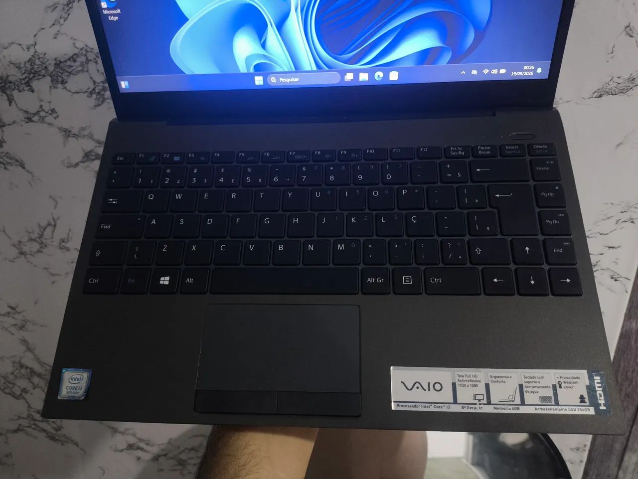 Notebook vaio core i3 de 8°ger. + 256gb SSD + 8gb ram seminovo! - Foto 3