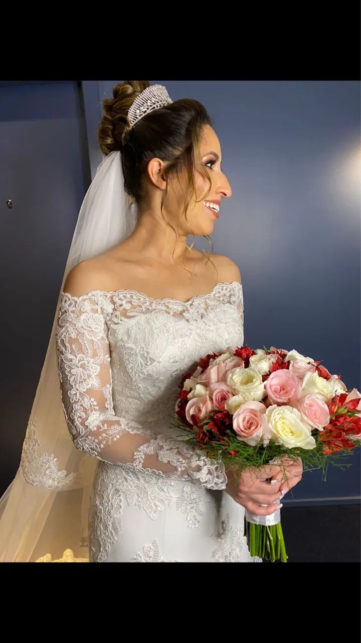 Vestido Noiva + véu 3,5m + saiote - Foto 3