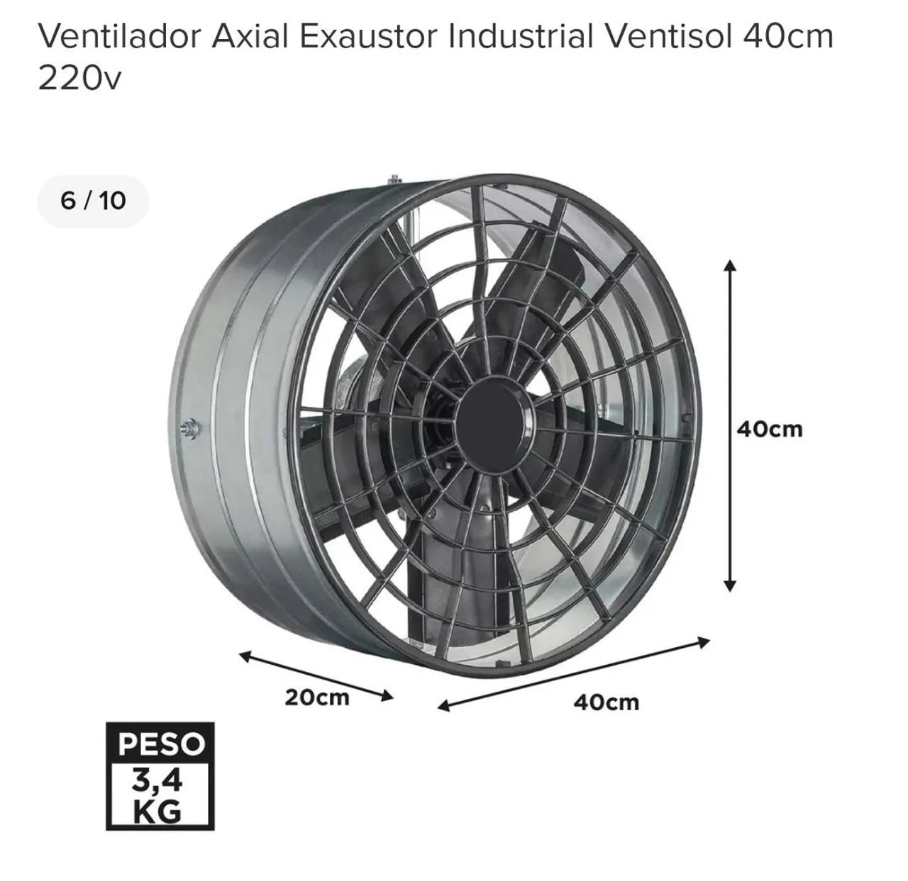 Exaustor Ventisol 40cm novo na caixa  - Foto 2
