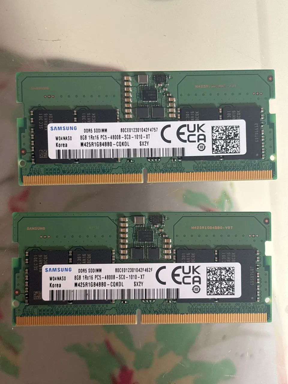 2 Memórias RAM Samsung 8GB DDR5 4800MHz - Usadas - Memória RAM