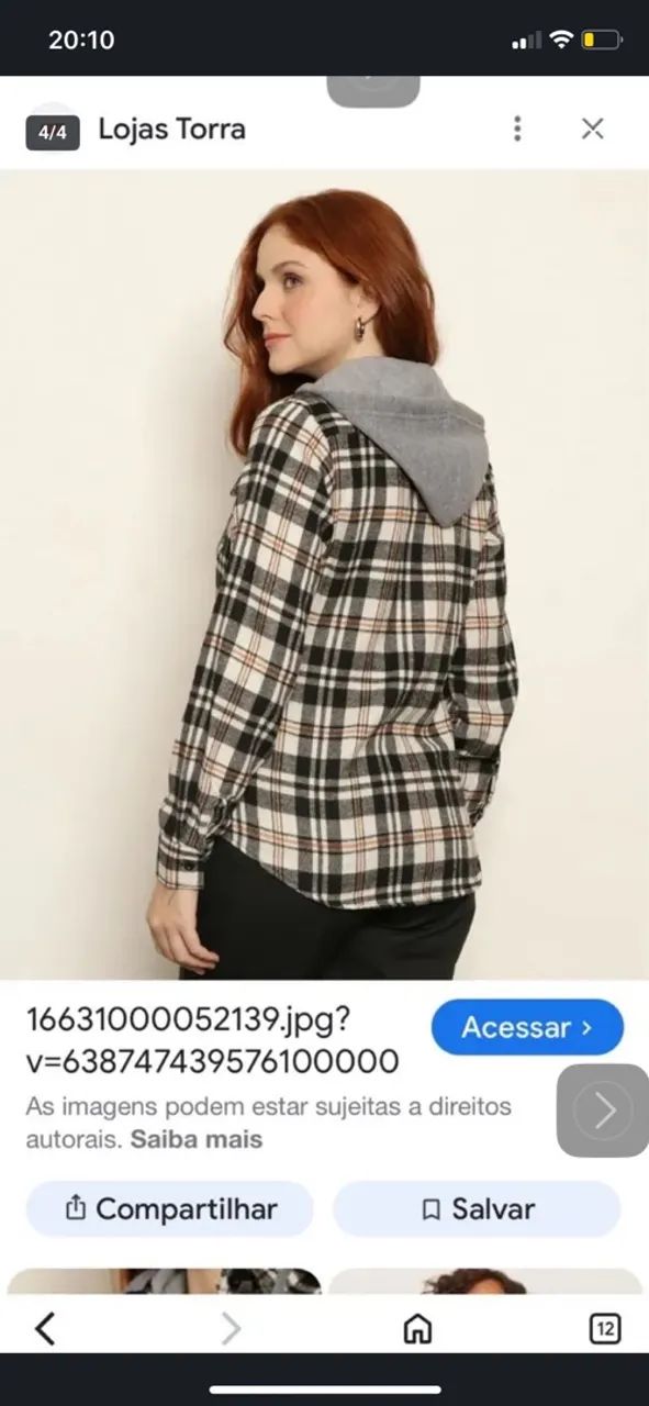 Blusa xadrez com capuz  - Foto 5