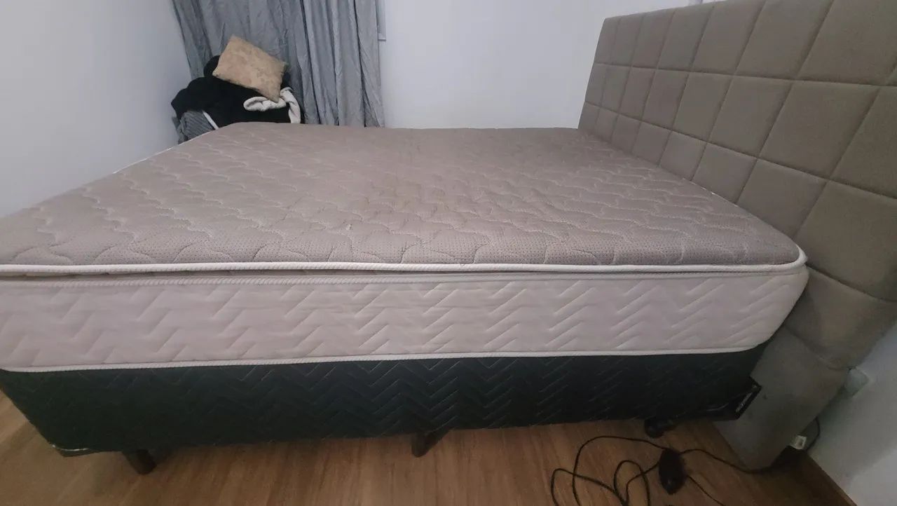Conjunto Cama casal com base box e cabeceira - Foto 2