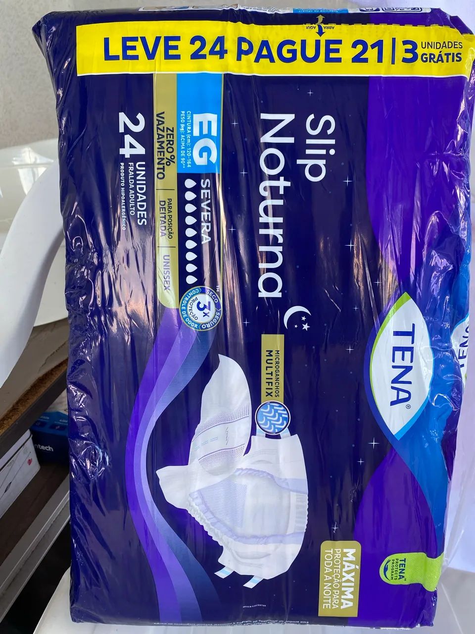 Fralda Geriátrica TENA Slip Noturna G - 24 unidades