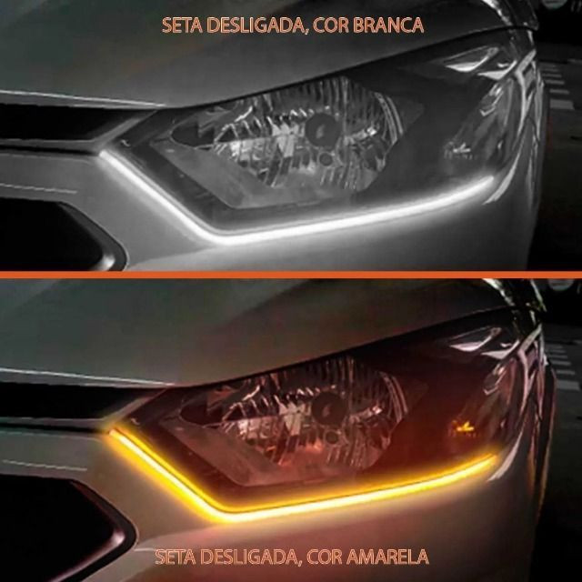Fita De Led Drl Dual Color 3000k 6000k 12v 45cm Universal - Foto 5