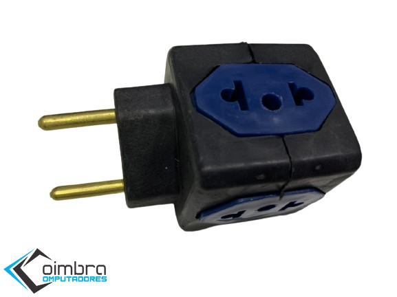 Adaptador em Cubo Tomada 10a Benjamin Padrão Novo E Antigo - 4 Tomadas