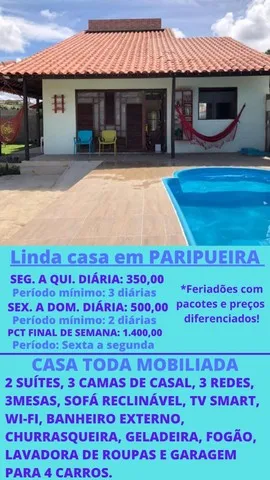 Linda casa com piscina em Paripueira