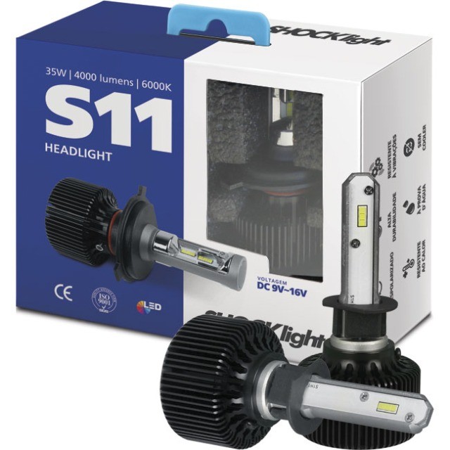 Kit Led Shocklight H1 S11 Headlight 6000k 12 Volts 35 Watts 8000 Lumens