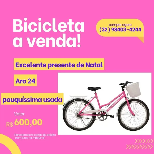 Bicicleta usada aro 24 feminina