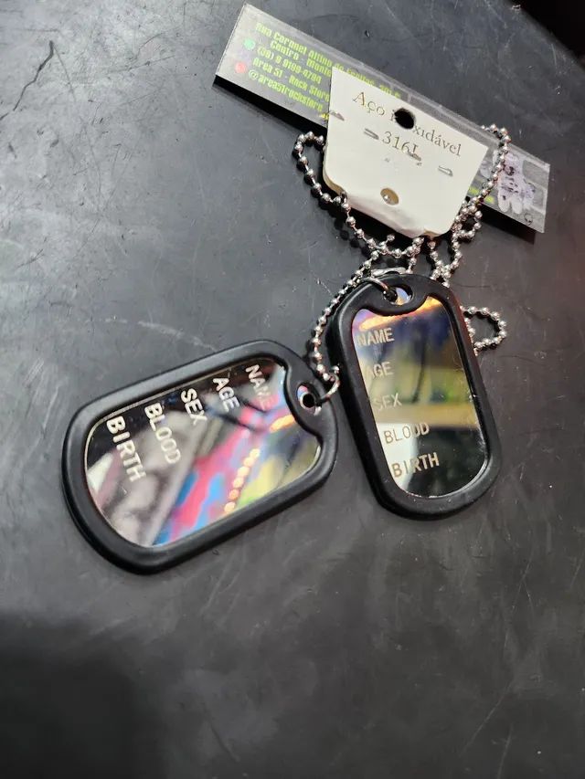 Dog tag Aço cirúrgico 316L antialergico  - Foto 4