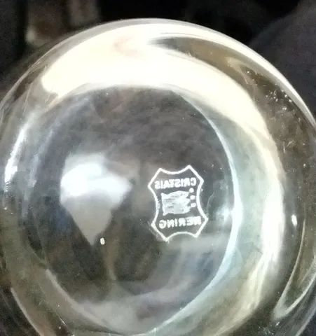 Trio de copos antigos de cristal marca cristais Hering  - Foto 4