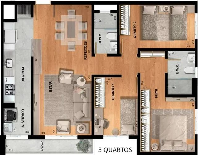 Residencial Vila Montreal , 67m², 2 quartos - Pinheirinho, Curitiba - PR - Foto 5