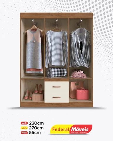 Guarda Roupa 6 Portas 2 Gavetas Direto da Fabrica Promoção - Foto 2