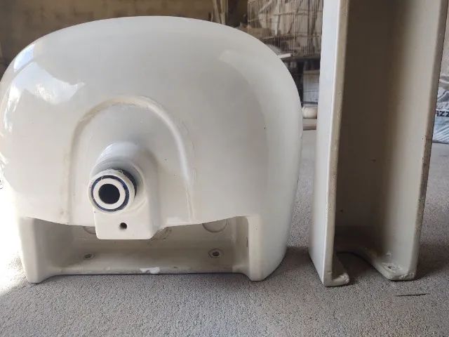 Pia/Lavatório c/ Coluna para banheiro - Cinza Claro - Foto 2