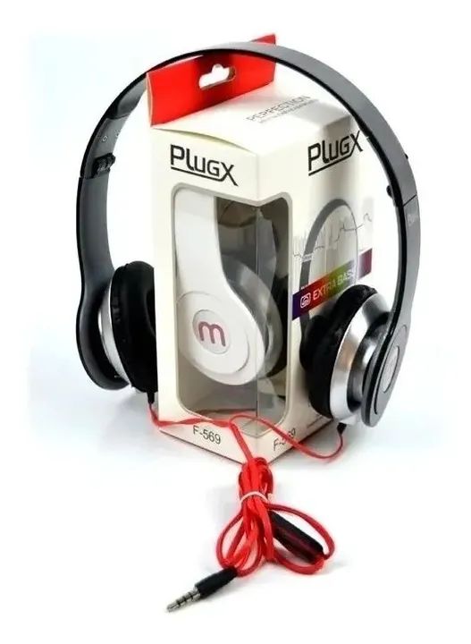  Fone de ouvido Plugx Extra Bass com fio a cabo P2 wpp:43. *