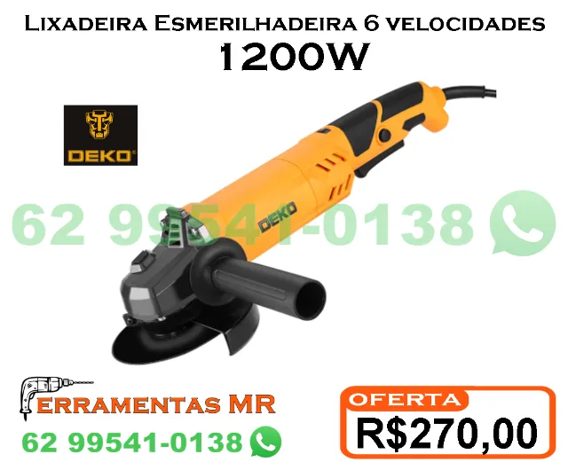 Lixadeira Esmerilhadeira Angular Profissional 5 Polegadas 1200W 12000rpm