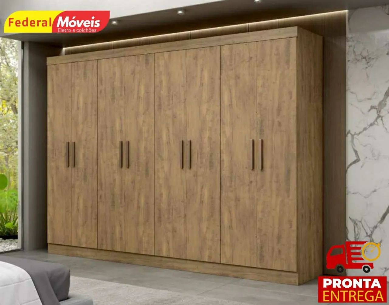 Guarda Roupa 8 Portas e 4 Gavetas Novo Pronta Entrega 