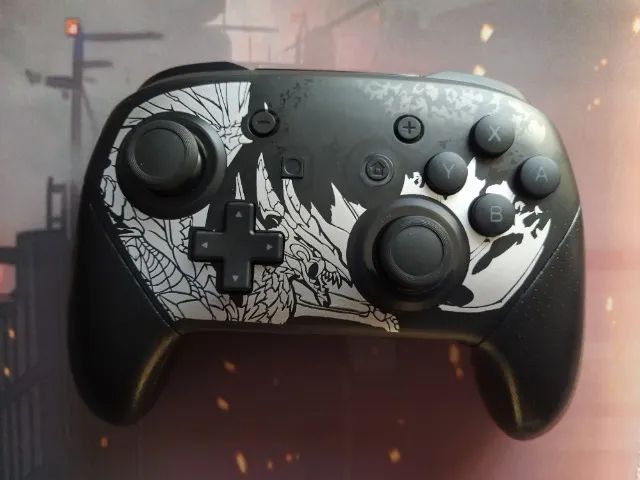 Joystick / Controle NOVO Nintendo Switch - Pro - edição Monster Hunter Silver - bluetooth