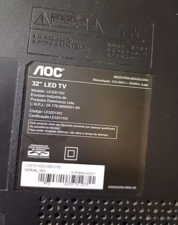 Placa principal e Placa fonte Tv Aoc LE32D1352