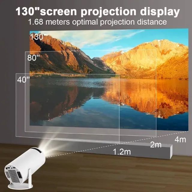 Projetor Wifi Suporta 4k 1080p Android 11 Portátil Cor Branco 110/220V - Foto 5