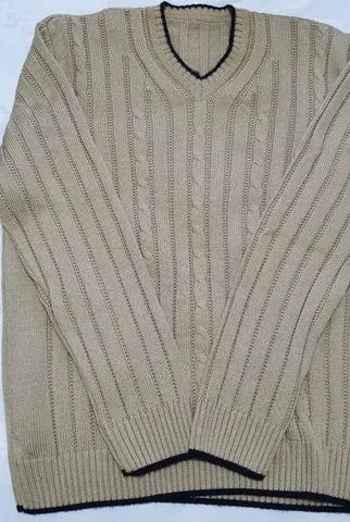 Blusa malha bege tam G - Foto 2