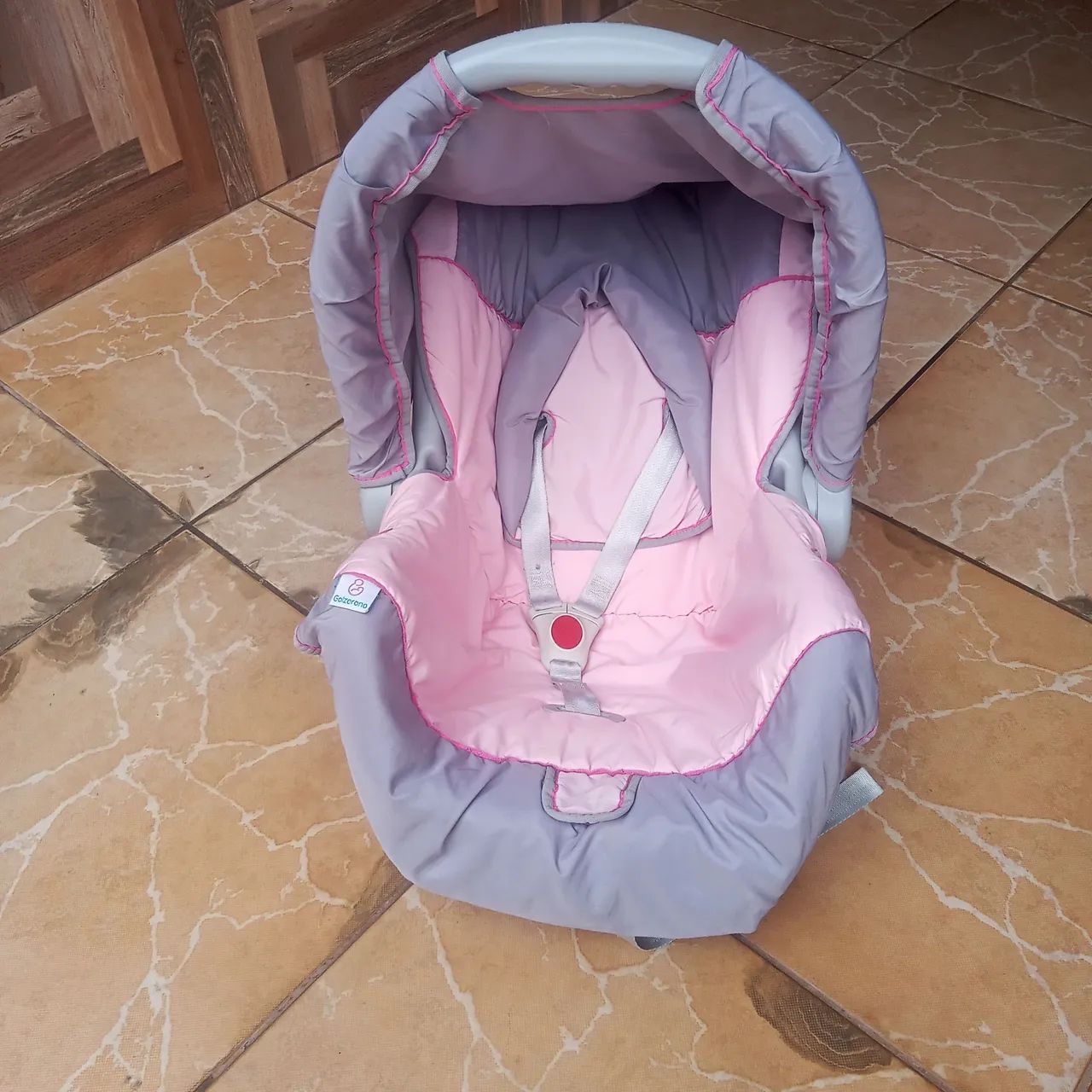 Carrinho de Bebê Rosa e Cinza - Foto 3