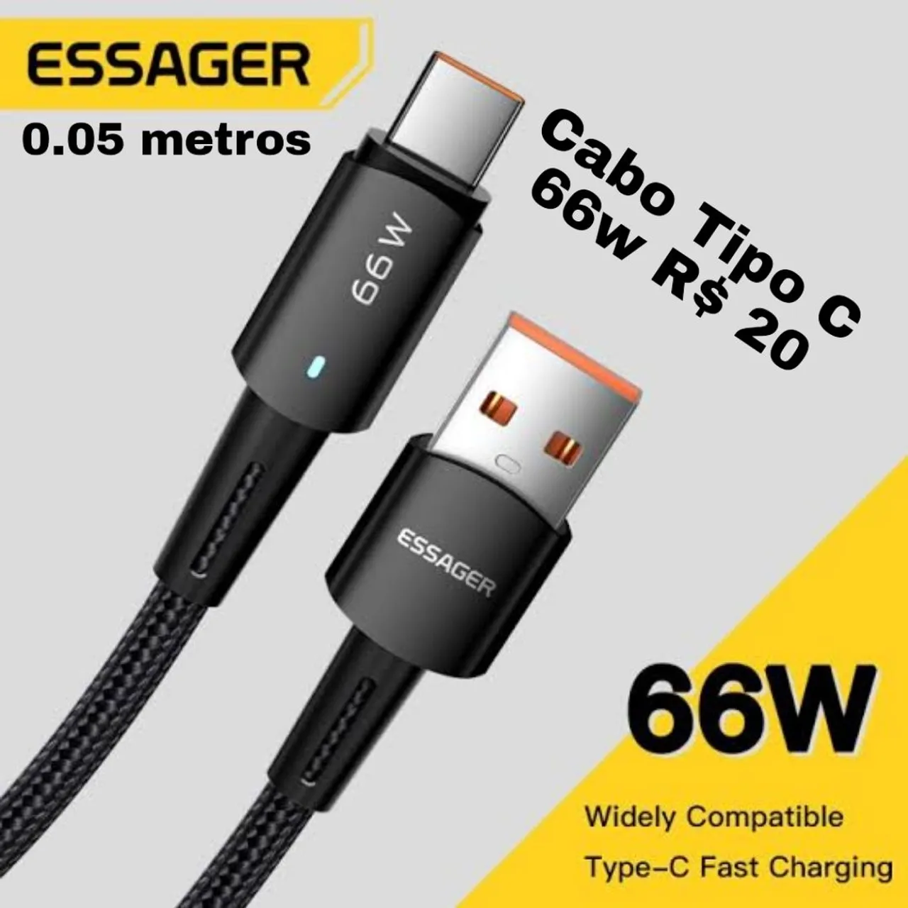 Cabo Tipo C Essager 66W - R$ 20