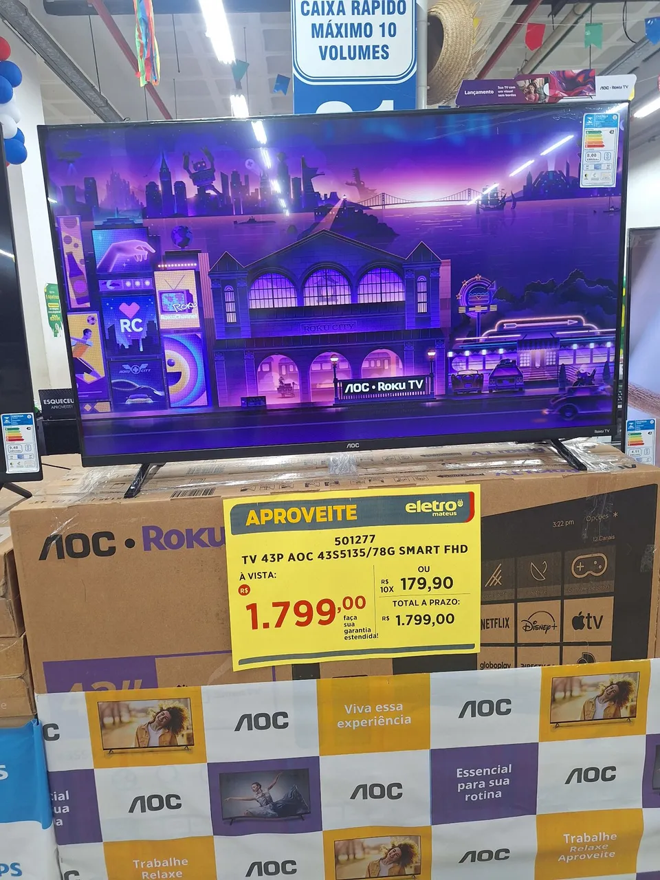 TV AOC 43P 43S5135/78G SMART FHD - Aproveite!