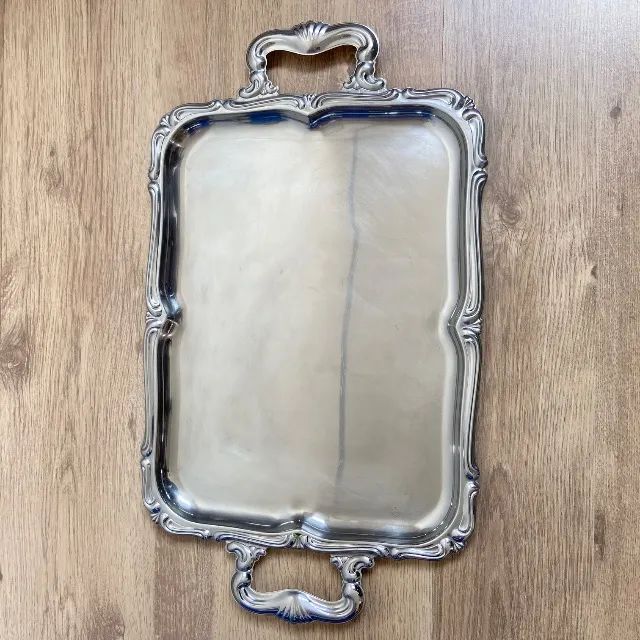 Bandeja em inox, retangular com alça  - Foto 2