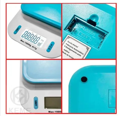 Balança de cozinha/dieta digital SF-440 1g a 15kg - Foto 4