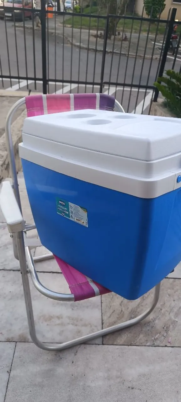 Cooler Térmico Azul com Tampa Branca - MOR