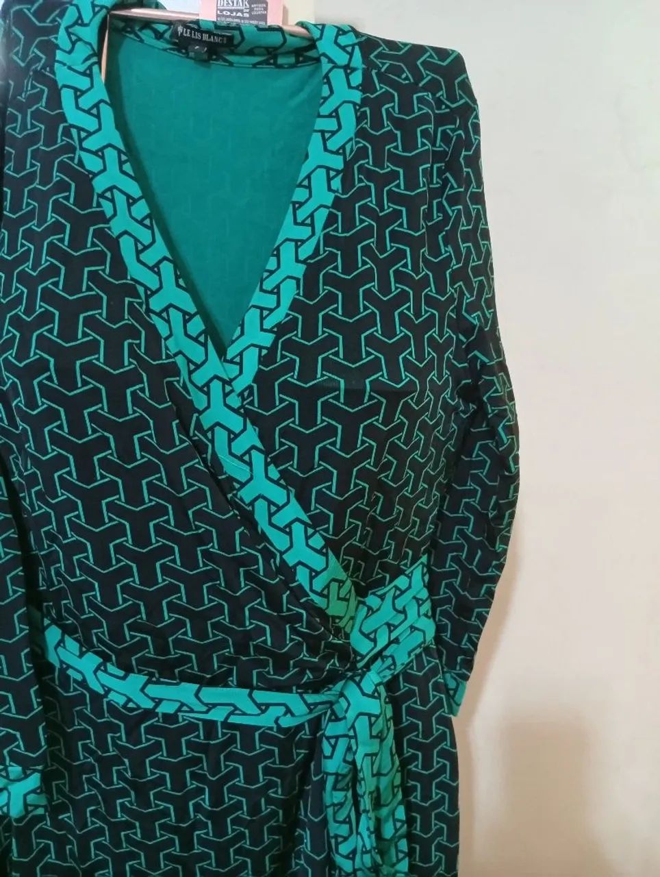 Vestido Envelope Estampado lê Lis Blanc malha pessada 