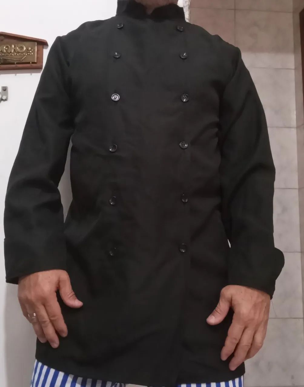 2 Uniformes de Chef de Cozinha Preto - Foto 2