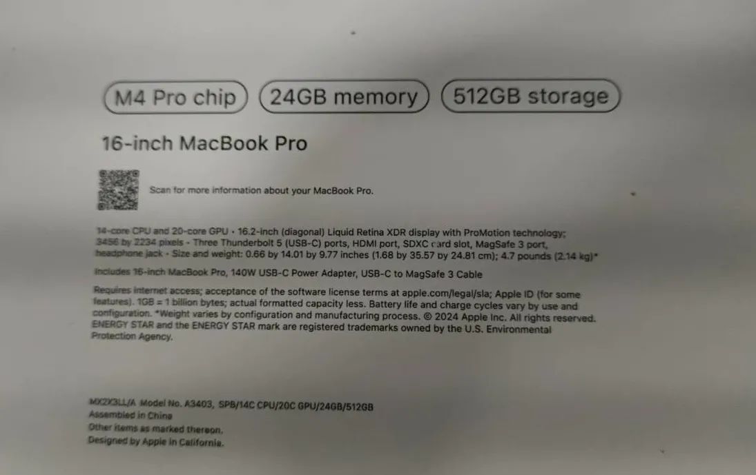 MacBook Pro M4 Pro 16.2 2024 24GB/ 512SSD - Foto 2