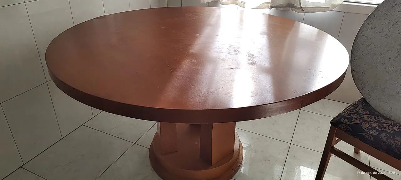 Vendo mesa redonda com prato giratório em pedra 64288874629378123