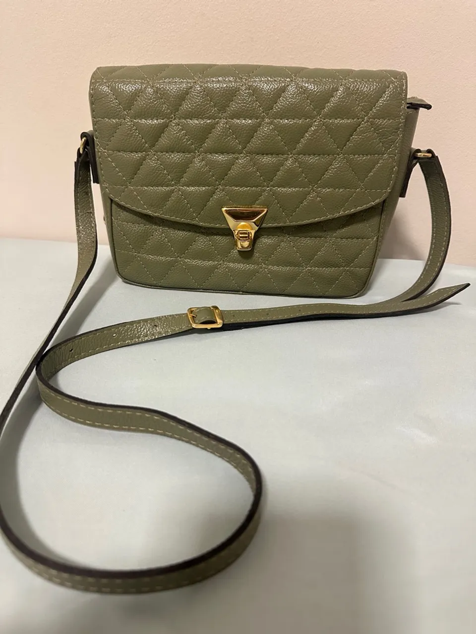 Bolsa de ombro verde Couro & Cia
