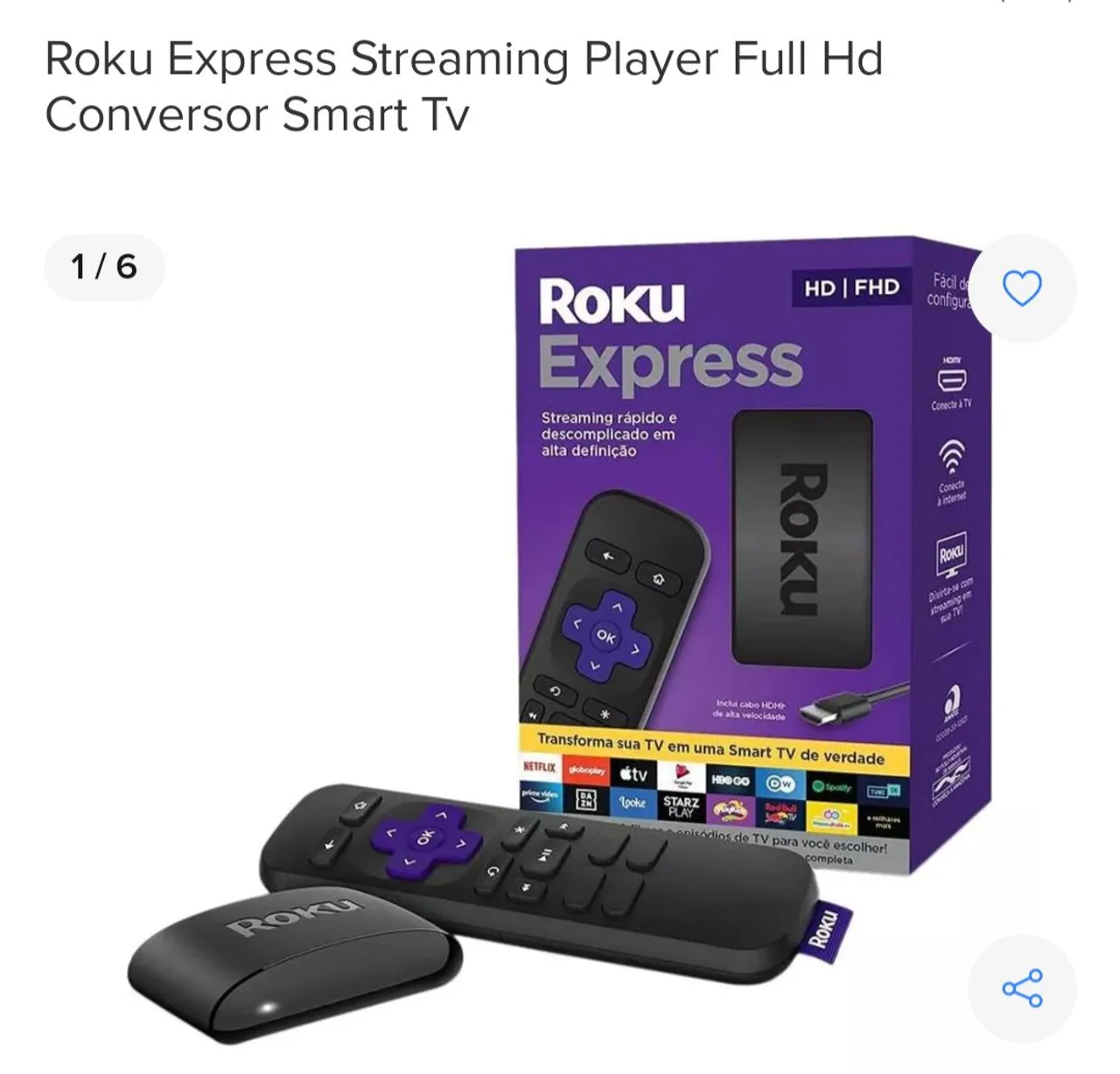 Roku Express - Streaming rápido e descomplicado em alta definição