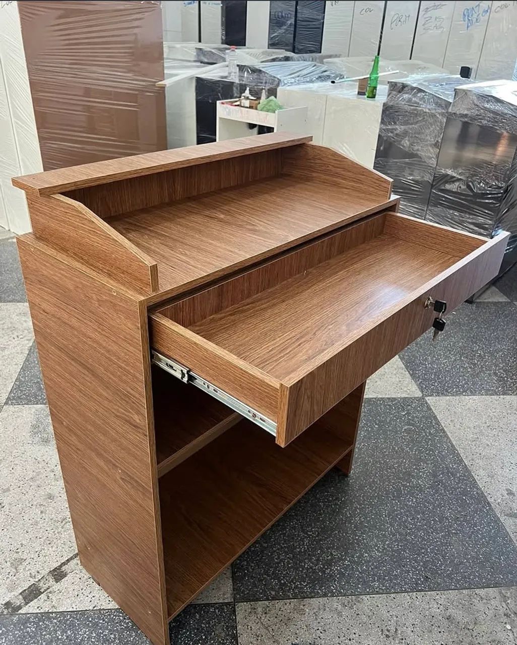 BALCÃO CAIXA COMERCIAR AMADEIRADO - MDF NOVO - Foto 2