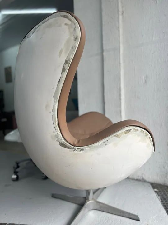 Poltrona ovo em courvim - design moderno - Foto 2