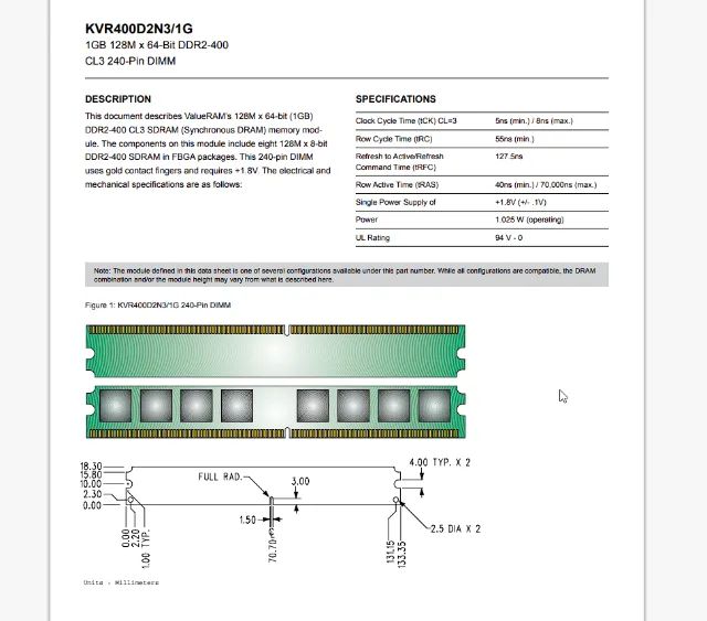 MÓDULO kingston 1GB 400MHz DDR2 - Foto 2