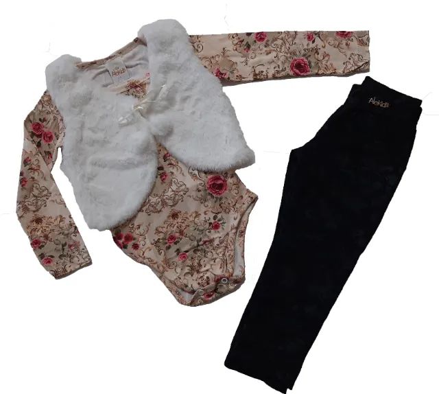 NOVO Conjunto Inverno Infantil Menina Pelúcia