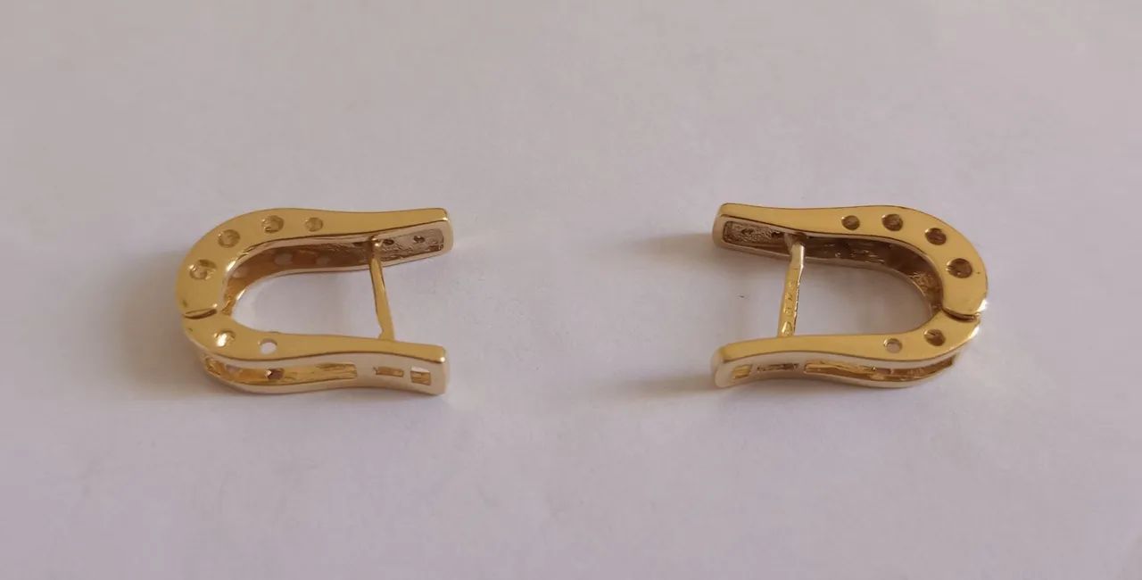 Par brincos 18k com diamantes - jóias de ouro - Foto 3