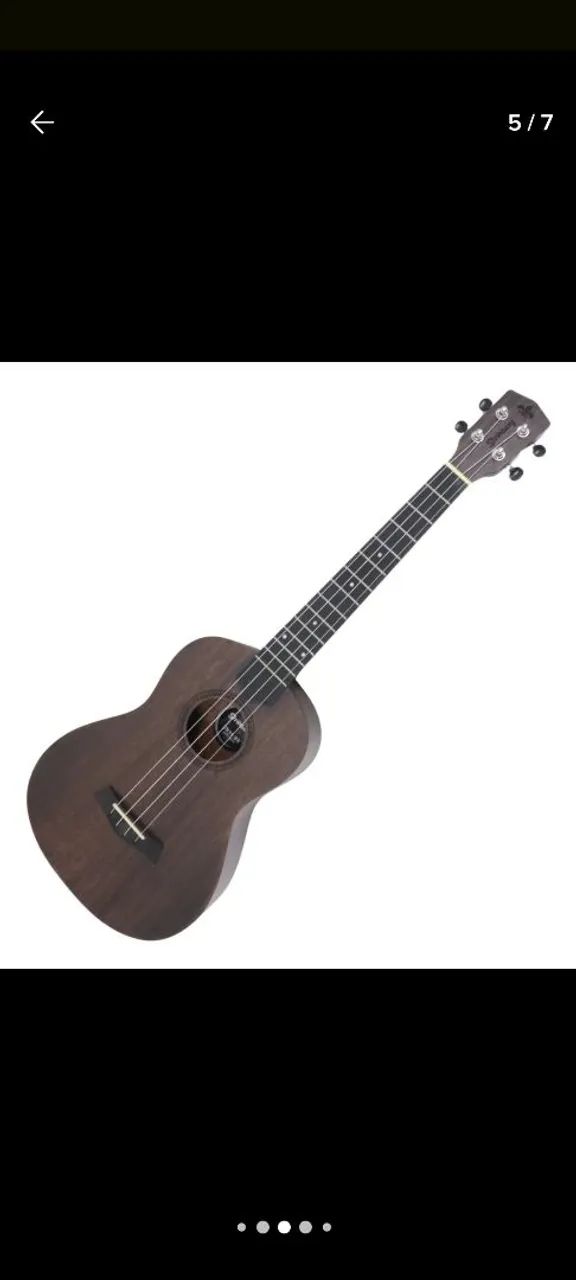 Ukulele Acústico Elétrico - Madeira Escura - Foto 3