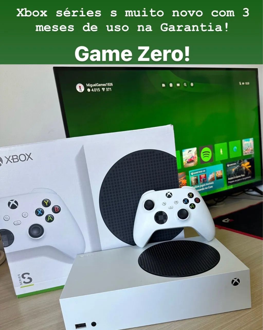 Xbox Séries s muito novo